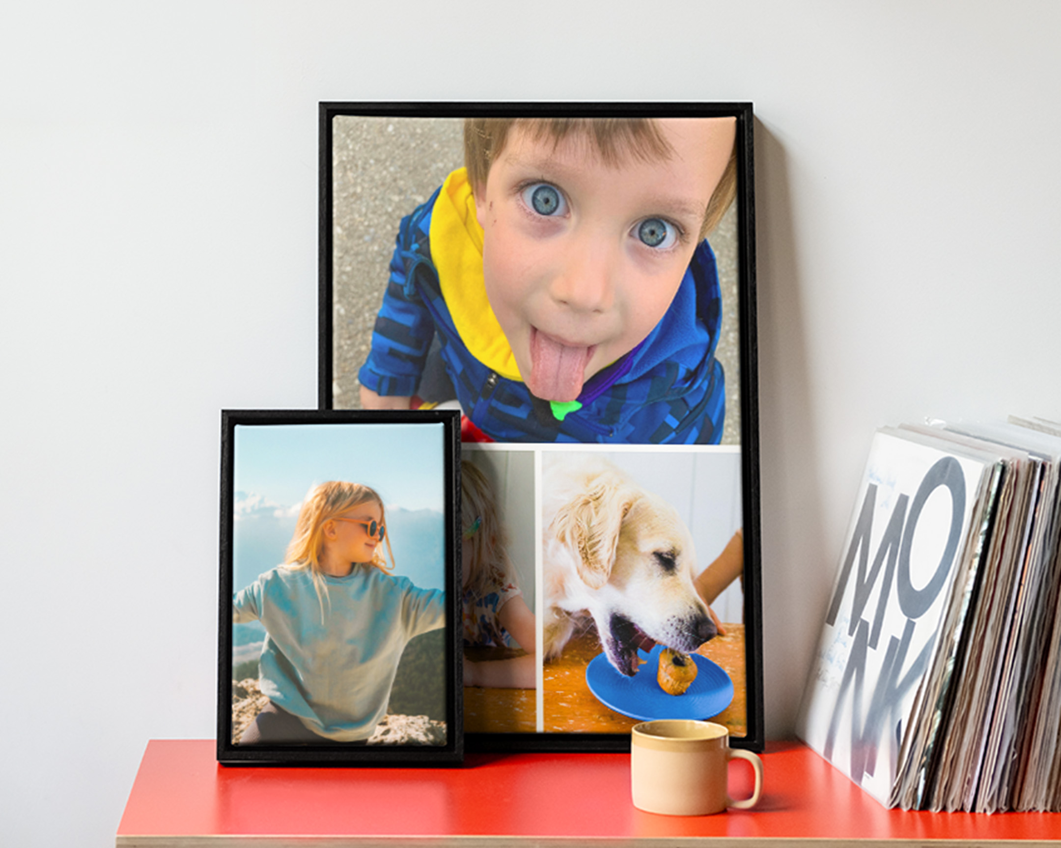 Ausgewählte Wandbilder mit Collagen und Bildern ohne Collagen