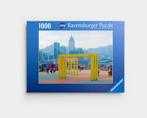 Ein personalisiertes Fotopuzzle mit einem Stadtfoto.