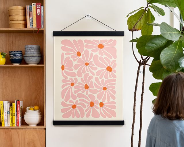 Poster eines abstrakten Blumenbildes.