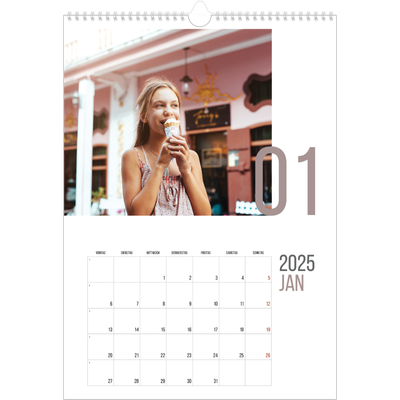 A3 Jahreskalender — Monatszahlen [Januar]