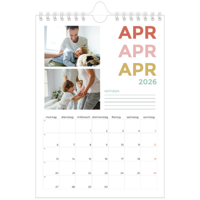 Fotokalender A5 — Bunte Schrift [April]