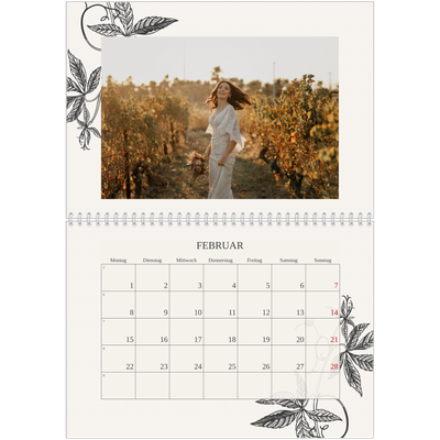 Fotokalender A4 doppelt (30 x 40 cm) — Tinte und Efeu [Februar]