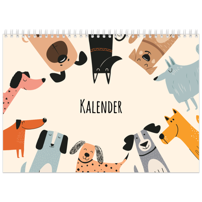 Fotokalender A4 doppelt (30 x 40 cm) — Hundepfoten und Kritzeleien [deckblatt]