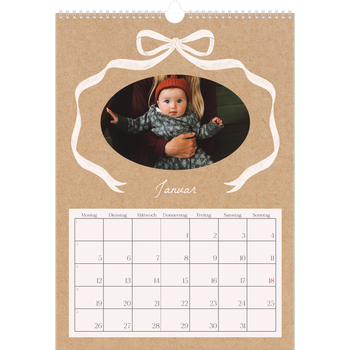 Fotokalender A3 — Kraftpapier und Schleife