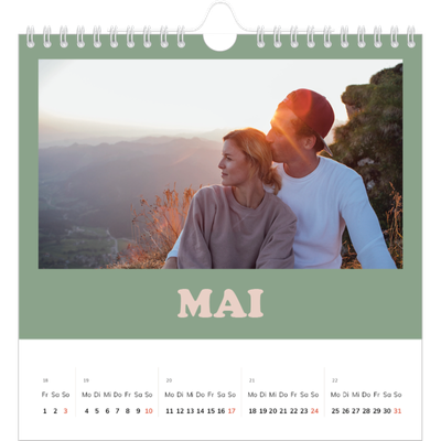 Jahreskalender Quadratisch — Rahmen im Retrostil [deckblatt]