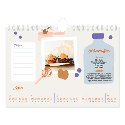 Fotokalender A5 — Ein Jahr in Rezepten [April]
