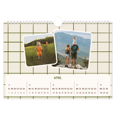Fotokalender A4 — Retro-Muster [April]