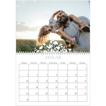 Fotokalender A4 doppelt — Blumenmotiv