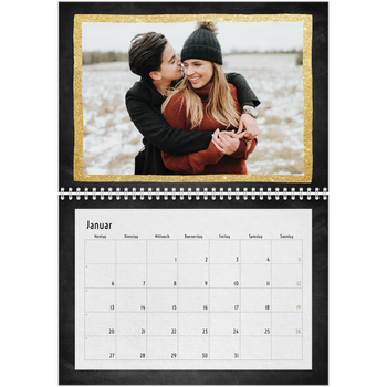 Fotokalender A4 doppelt — Glitzernder Rahmen