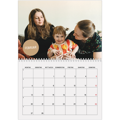 Fotokalender A4 doppelt (30 x 40 cm) — Fotosticker [Februar]