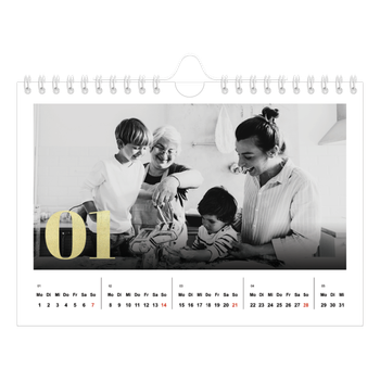 Fotokalender A5 — Große Glitzerzahlen