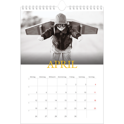 Fotokalender A4 (20 x 30 cm) — Historischer Stil [April]