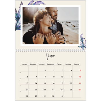 Fotokalender A4 doppelt — Gemalte Blumen