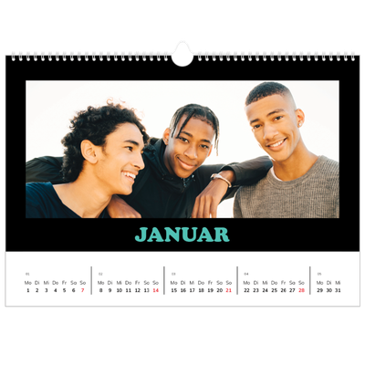 Fotokalender A4 — Bunte Schrift [Februar]