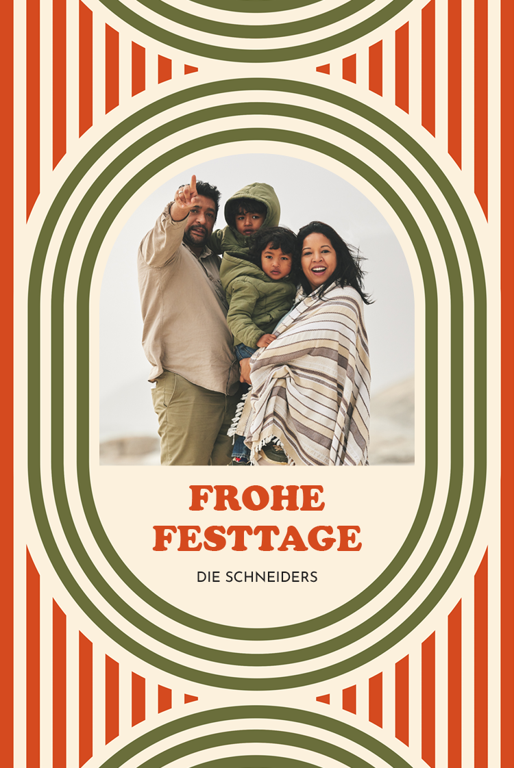 Fotokarten — Weihnachtlicher Retro-Rahmen