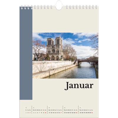 Fotokalender A4 (20 x 30 cm) — Sehenswürdigkeiten der Welt [Januar]