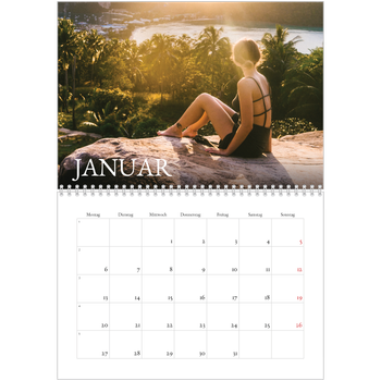 Fotokalender A4 doppelt — Einfacher Serif