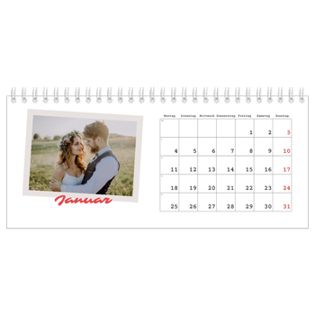 Tischkalender — Karminrote Signatur