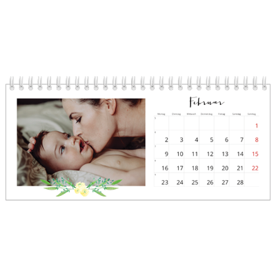 Tischkalender — Blumen-Illustrationen [Februar]