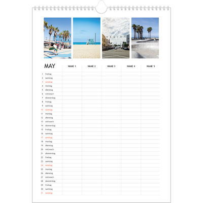 A3 Familienplaner — Einfacher Planer - 5-köpfige Familie [deckblatt]