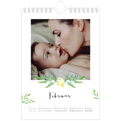 Fotokalender A5 — Blumen-Illustrationen [Februar]