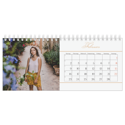 Tischkalender — Goldschrift Banner [Februar]
