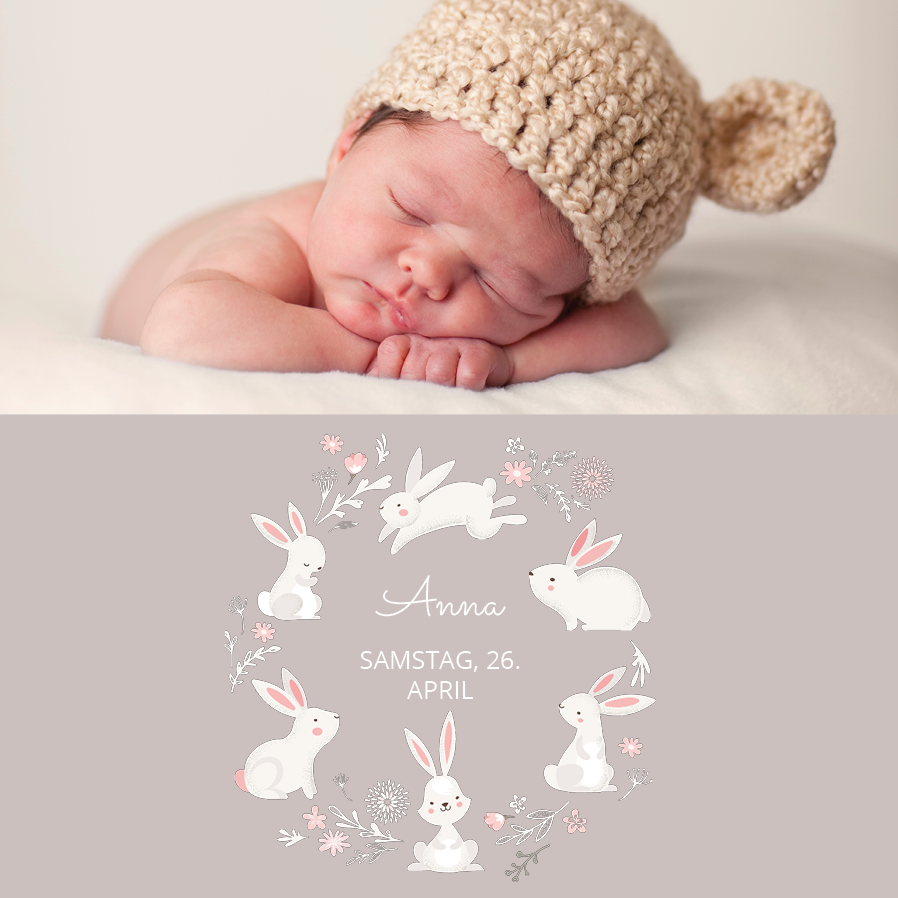 Einladungskarten — Weiße Hasen