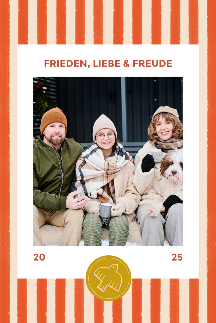 Fotokarten — Rote Retrostreifen