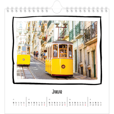 Jahreskalender Quadratisch — Scrapbook-Schnappschüsse [Januar]