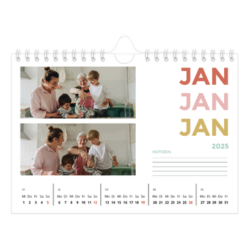 Fotokalender A5 — Bunte Schrift