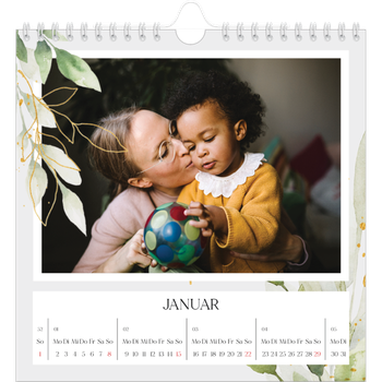 Fotokalender Quadratisch — Floraler Akzent