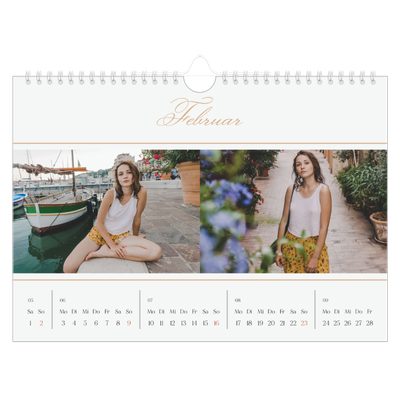 Fotokalender A4 — Goldschrift Banner [Februar]