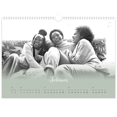Fotokalender A3 — Zartgrüner Farbverlauf [Februar]