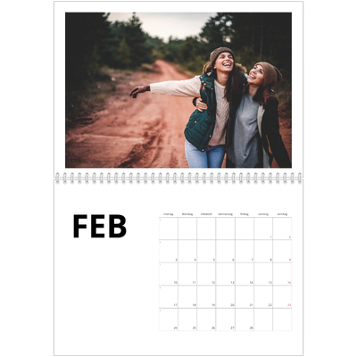 Fotokalender A4 doppelt (30 x 40 cm) — Datum groß [Februar]
