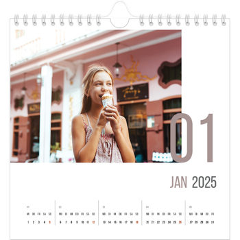 Fotokalender Quadratisch — Monatszahlen