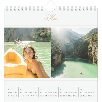 Jahreskalender Quadratisch — Goldschrift Banner [deckblatt]