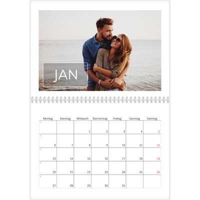 Fotokalender A4 doppelt (30 x 40 cm) — Datumsfeld-Overlay [Januar]