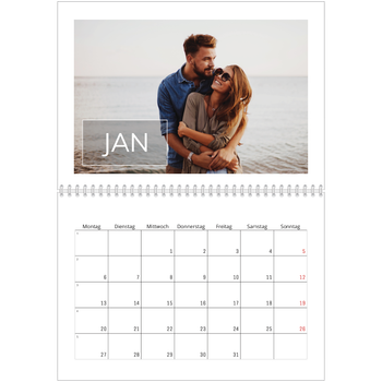 Fotokalender A4 doppelt — Datumsfeld-Overlay