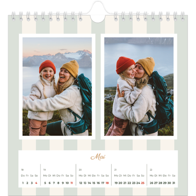 Jahreskalender Quadratisch — Schrift und Streifen [deckblatt]