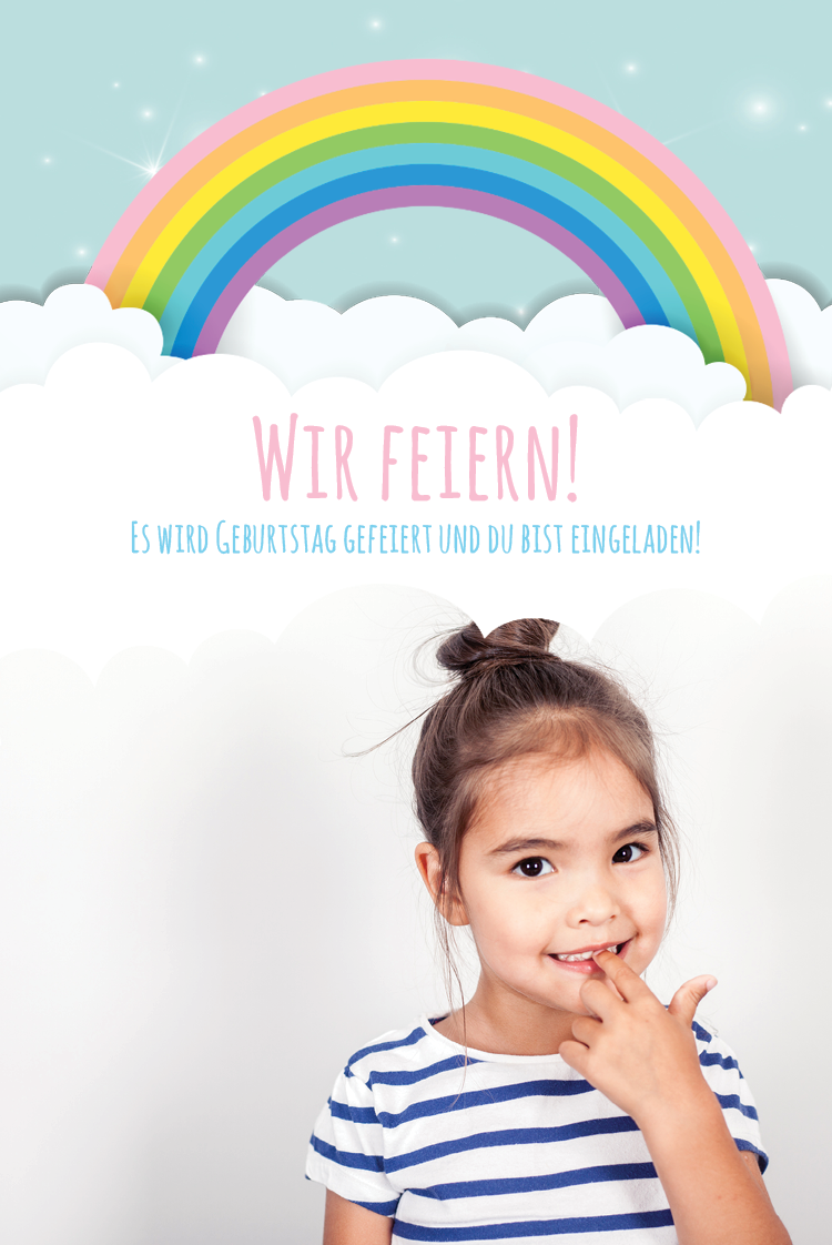 Einladungskarten — Regenbogen Wolken