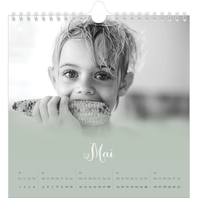 Jahreskalender Quadratisch — Zartgrüner Farbverlauf [deckblatt]