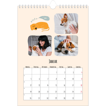 Fotokalender A4 — Hundepfoten und Kritzeleien