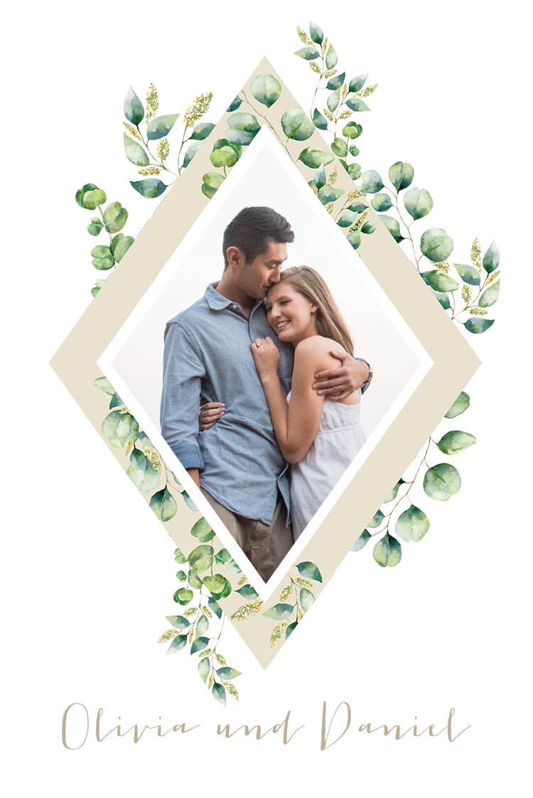 Einladungskarten — Kleine grüne Blätter