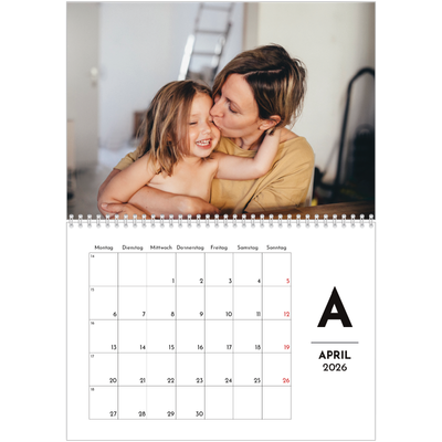 Fotokalender A4 doppelt (30 x 40 cm) — Buchstaben im Fokus [April]