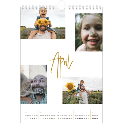 Fotokalender A4 (20 x 30 cm) — Goldstift [April]