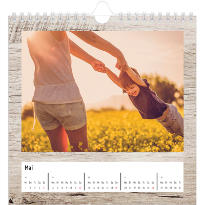 Jahreskalender Quadratisch — Holzhintergründe [deckblatt]