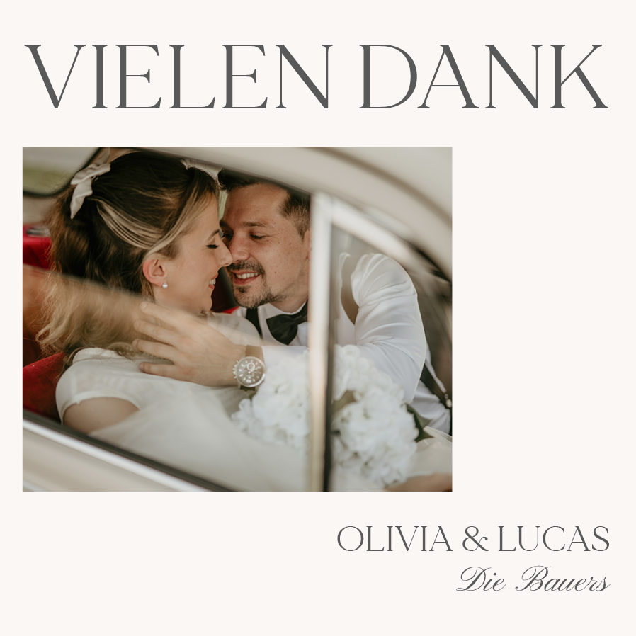 Dankeskarten — Serif und Sandfarben