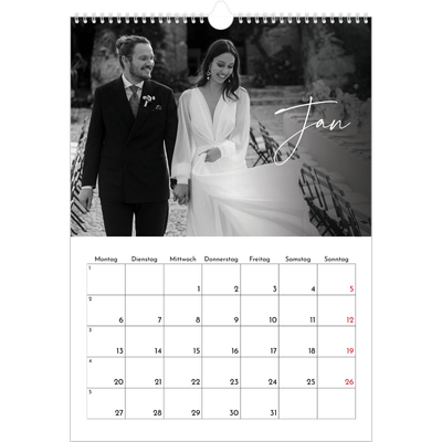 A3 Jahreskalender — Elegante Schrift [Januar]