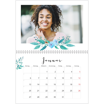 Fotokalender A4 doppelt — Blumen-Illustrationen