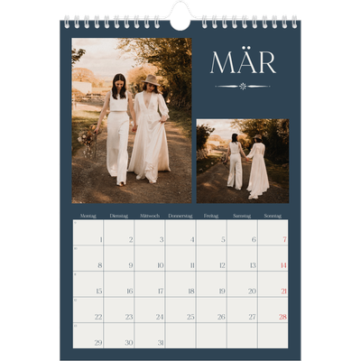 Fotokalender A4 (20 x 30 cm) — Schiefer und Serifen [Marsch]